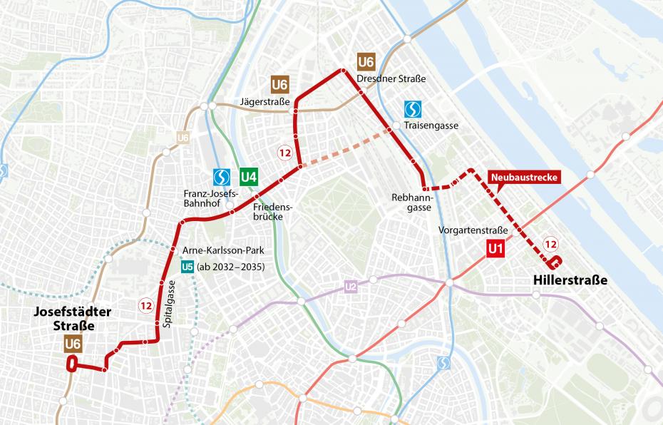 (c) Wiener Linien Linie12 Streckenführung